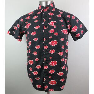 Mens Box Lunch Naruto‎ Shippuden Collection Button Front Shirt Size S Cotton Red